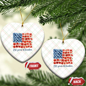US 250 Years Of Freedom Ceramic Ornament Retro Flower American Flag TS11 Print Your Wear
