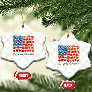 US 250 Years Of Freedom Ceramic Ornament Retro Flower American Flag TS11 Print Your Wear