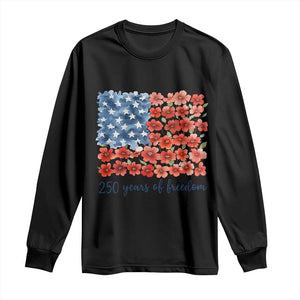 US 250 Years Of Freedom Long Sleeve Shirt Retro Flower American Flag TS11 Black Print Your Wear