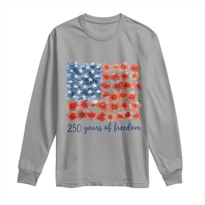 US 250 Years Of Freedom Long Sleeve Shirt Retro Flower American Flag TS11 Sport Gray Print Your Wear
