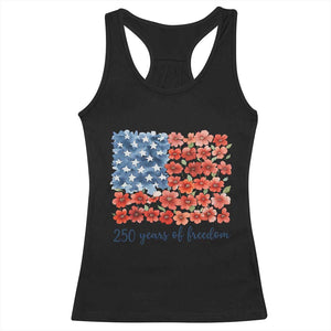 US 250 Years Of Freedom Racerback Tank Top Retro Flower American Flag TS11 Black Print Your Wear