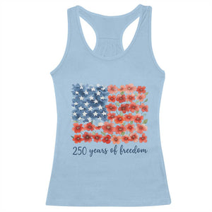 US 250 Years Of Freedom Racerback Tank Top Retro Flower American Flag TS11 Light Blue Print Your Wear