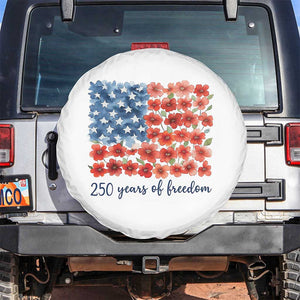 US 250 Years Of Freedom Spare Tire Cover Retro Flower American Flag TS11 No hole White Print Your Wear