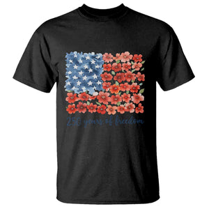 US 250 Years Of Freedom T Shirt Retro Flower American Flag TS11 Black Print Your Wear