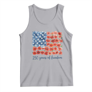 US 250 Years Of Freedom Tank Top Retro Flower American Flag TS11 Athletic Heather Print Your Wear
