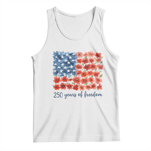 US 250 Years Of Freedom Tank Top Retro Flower American Flag TS11 White Print Your Wear