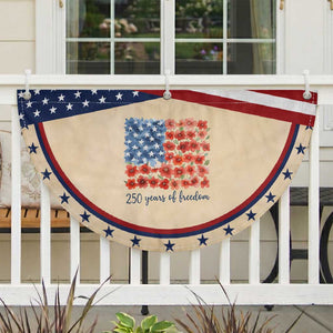US 250 Years Of Freedom Patriotic Fan Flag Retro Flower American Flag