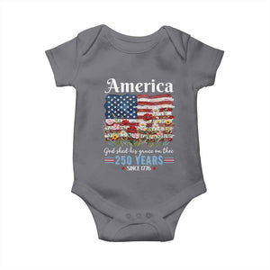 America God Shed His Grace On Thee 250 Years Since 1776 Baby Onesie TS11 Charcoal Print Your Wear