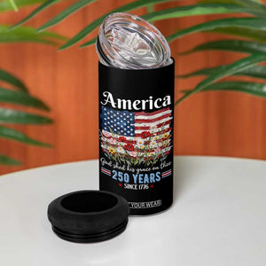 America God Shed His Grace On Thee 250 Years Since 1776 4 in 1 Can Cooler Tumbler TS11 Print Your Wear