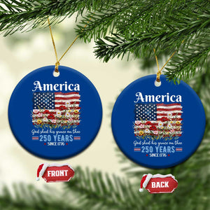 America God Shed His Grace On Thee 250 Years Since 1776 Ceramic Ornament TS11 1pc Blue Print Your Wear