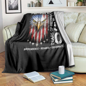 America 250 Years Of Freedom Throw Blanket USA Anniversary Bald Eagle Patriotic Jets TS11 Print Your Wear
