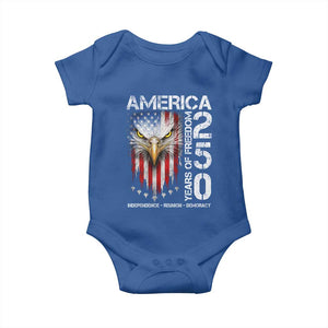America 250 Years Of Freedom Baby Onesie USA Anniversary Bald Eagle Patriotic Jets TS11 Royal Blue Print Your Wear