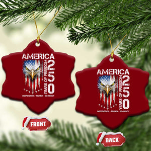 America 250 Years Of Freedom Ceramic Ornament USA Anniversary Bald Eagle Patriotic Jets TS11 Print Your Wear