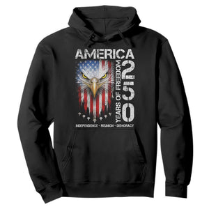 America 250 Years Of Freedom Hoodie USA Anniversary Bald Eagle Patriotic Jets TS11 Black Print Your Wear