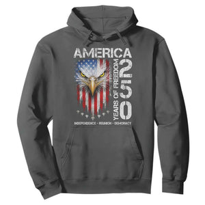 America 250 Years Of Freedom Hoodie USA Anniversary Bald Eagle Patriotic Jets TS11 Dark Heather Print Your Wear
