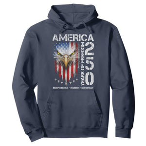 America 250 Years Of Freedom Hoodie USA Anniversary Bald Eagle Patriotic Jets TS11 Navy Print Your Wear