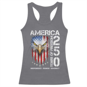 America 250 Years Of Freedom Racerback Tank Top USA Anniversary Bald Eagle Patriotic Jets TS11 Charcoal Print Your Wear