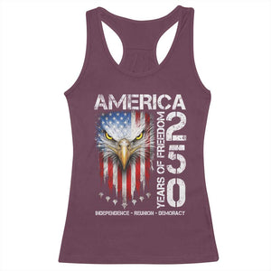 America 250 Years Of Freedom Racerback Tank Top USA Anniversary Bald Eagle Patriotic Jets TS11 Maroon Print Your Wear