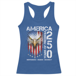 America 250 Years Of Freedom Racerback Tank Top USA Anniversary Bald Eagle Patriotic Jets TS11 Royal Blue Print Your Wear