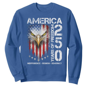 America 250 Years Of Freedom Sweatshirt USA Anniversary Bald Eagle Patriotic Jets TS11 Royal Blue Print Your Wear