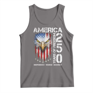 America 250 Years Of Freedom Tank Top USA Anniversary Bald Eagle Patriotic Jets TS11 Deep Heather Print Your Wear