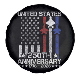 USA 250th Anniversary Spare Tire Cover Vintage American Flag Jets Semiquincentennial TS11 Print Your Wear