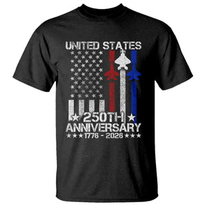 USA 250th Anniversary T Shirt Vintage American Flag Jets Semiquincentennial TS11 Black Print Your Wear