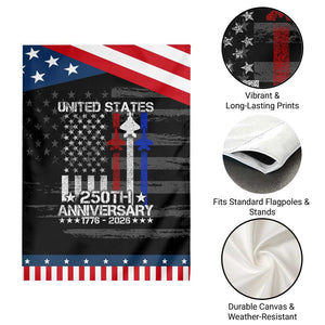 USA 250th Anniversary Patriotic Garden Flag Vintage American Flag Jets Semiquincentennial TS11 Print Your Wear