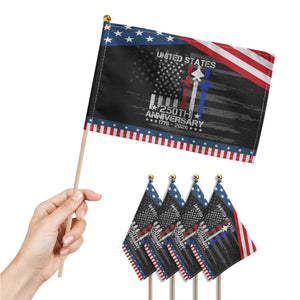USA 250th Anniversary Patriotic Handheld Flag Vintage American Flag Jets Semiquincentennial TS11 Print Your Wear