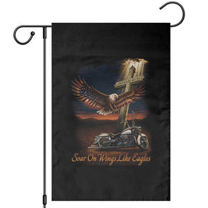 Soar On Wings Like Eagles Christian Garden Flag Isaiah 40:31 Bible Verse Faith Motorcycle TS11 Black Print Your Wear