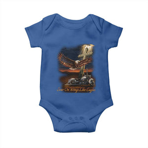 Soar On Wings Like Eagles Christian Baby Onesie Isaiah 40:31 Bible Verse Faith Motorcycle TS11 Royal Blue Print Your Wear