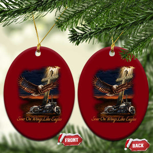 Soar On Wings Like Eagles Christian Ceramic Ornament Isaiah 40:31 Bible Verse Faith Motorcycle TS11 Print Your Wear