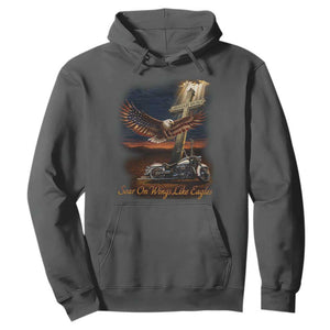 Soar On Wings Like Eagles Christian Hoodie Isaiah 40:31 Bible Verse Faith Motorcycle TS11 Dark Heather Print Your Wear