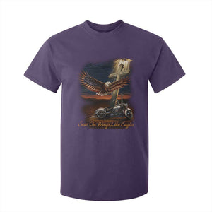 Soar On Wings Like Eagles Christian T Shirt For Kid Isaiah 40:31 Bible Verse Faith Motorcycle TS11 Purple Print Your Wear