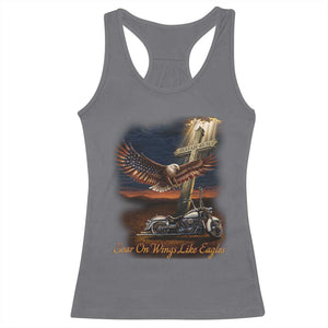 Soar On Wings Like Eagles Christian Racerback Tank Top Isaiah 40:31 Bible Verse Faith Motorcycle TS11 Charcoal Print Your Wear