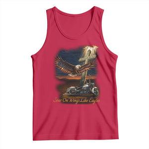 Soar On Wings Like Eagles Christian Tank Top Isaiah 40:31 Bible Verse Faith Motorcycle TS11 Red Print Your Wear