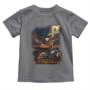 Soar On Wings Like Eagles Christian Toddler T Shirt Isaiah 40:31 Bible Verse Faith Motorcycle TS11 Charcoal Print Your Wear