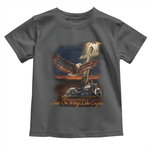 Soar On Wings Like Eagles Christian Toddler T Shirt Isaiah 40:31 Bible Verse Faith Motorcycle TS11 Dark Heather Print Your Wear