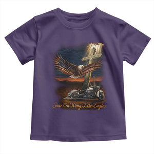 Soar On Wings Like Eagles Christian Toddler T Shirt Isaiah 40:31 Bible Verse Faith Motorcycle TS11 Purple Print Your Wear