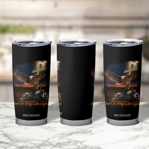 Soar On Wings Like Eagles Christian Tumbler Cup Isaiah 40:31 Bible Verse Faith Motorcycle TS11 Print Your Wear