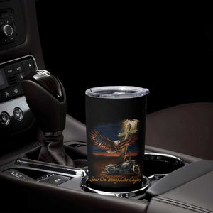 Soar On Wings Like Eagles Christian Tumbler Cup Isaiah 40:31 Bible Verse Faith Motorcycle TS11 Print Your Wear
