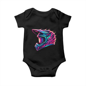 Motocross Helmet Neon Flame Graphic Dirt Bike Racing Baby Onesie TS11 Black Print Your Wear