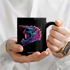 Motocross Helmet Neon Flame Graphic Dirt Bike Racing Coffee Mug TS11 Print Your Wear