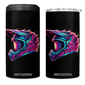 Motocross Helmet Neon Flame Graphic Dirt Bike Racing 4 in 1 Can Cooler Tumbler TS11 One Size: 16 oz Black Print Your Wear