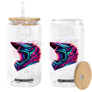 Motocross Helmet Neon Flame Graphic Dirt Bike Racing Glass Can TS11 Print Your Wear