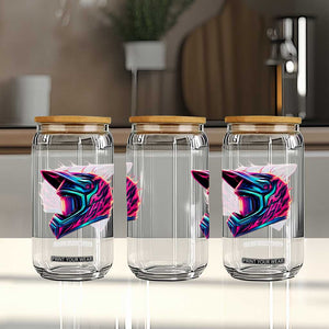 Motocross Helmet Neon Flame Graphic Dirt Bike Racing Glass Can TS11 Print Your Wear