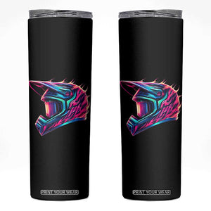 Motocross Helmet Neon Flame Graphic Dirt Bike Racing Skinny Tumbler TS11 Black Print Your Wear