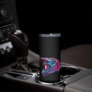 Motocross Helmet Neon Flame Graphic Dirt Bike Racing Skinny Tumbler TS11 Print Your Wear