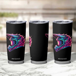 Motocross Helmet Neon Flame Graphic Dirt Bike Racing Tumbler Cup TS11 Print Your Wear