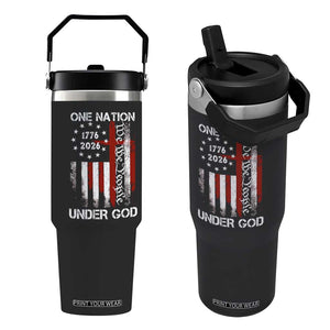 One Nation Under God 250 Years Flip Straw Tumbler 250th Anniversary USA TS11 One Size: 30 oz Black Print Your Wear